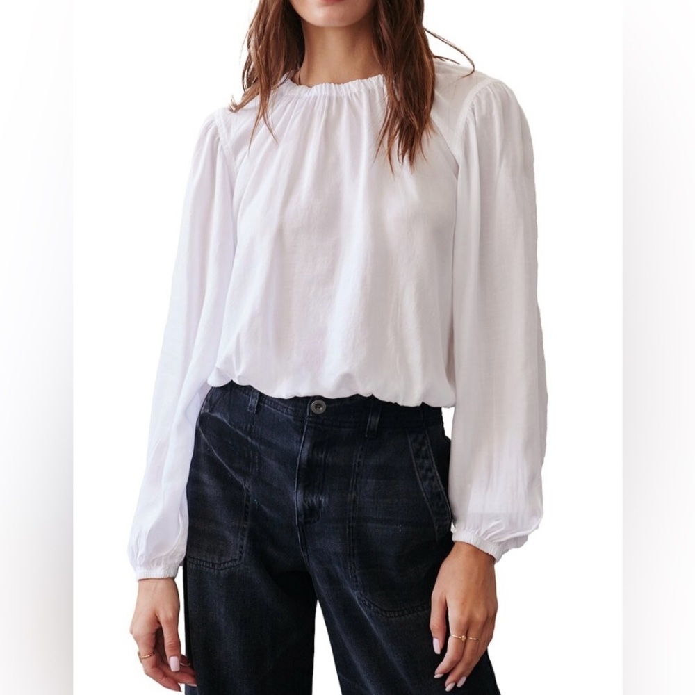 BELLA DAHL EUC Sz L Elegant White Women's Blouse